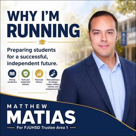 Campaign graphic for Matthew Matias focused on preparing students for a successful, independent future